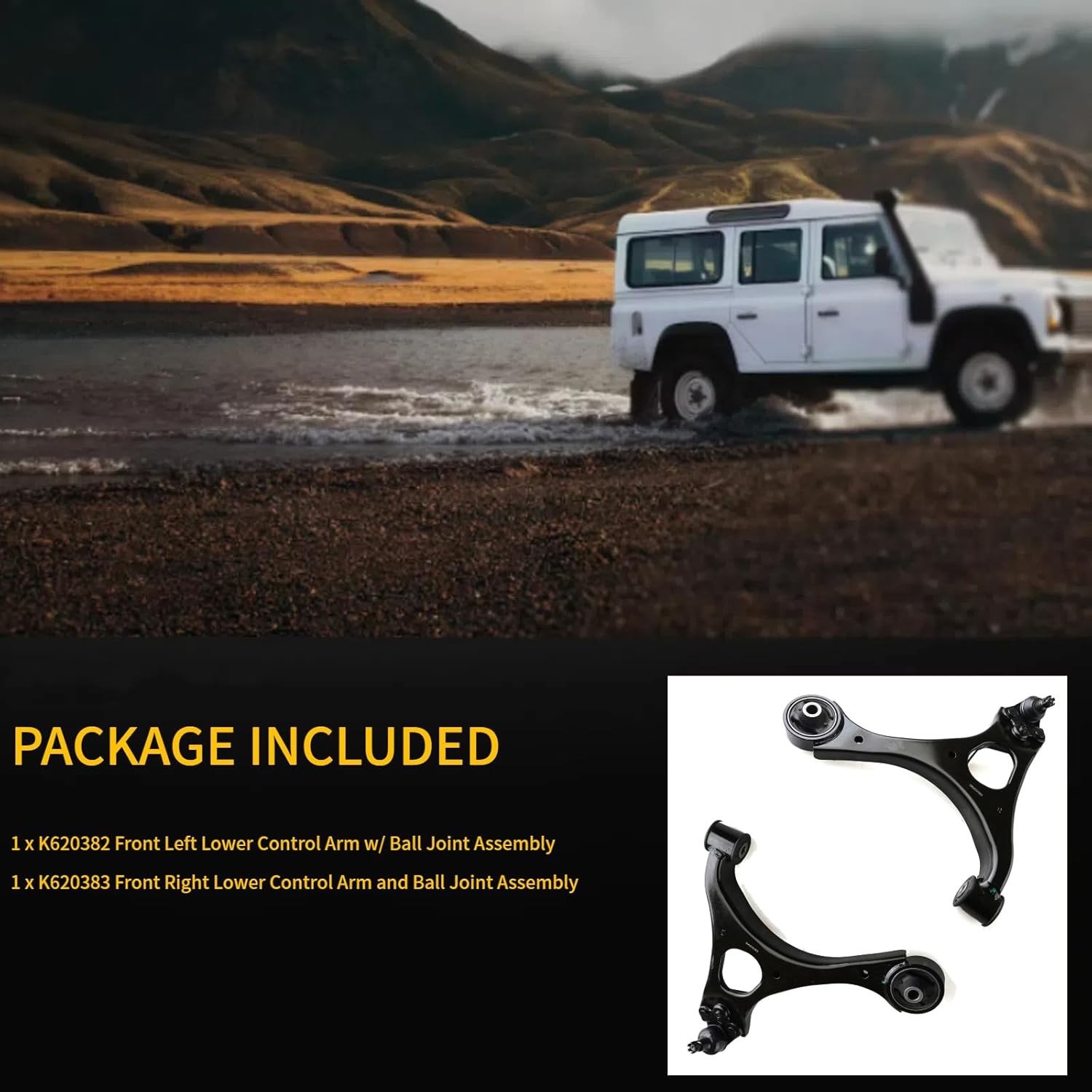 2pc Front Lower Control Arm and Ball Joint Assembly K620382 K620383 for Honda