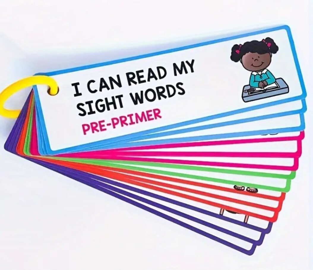 Teaching Tool 220 Sight Words Cards Flashcard For Toddler On A Ring