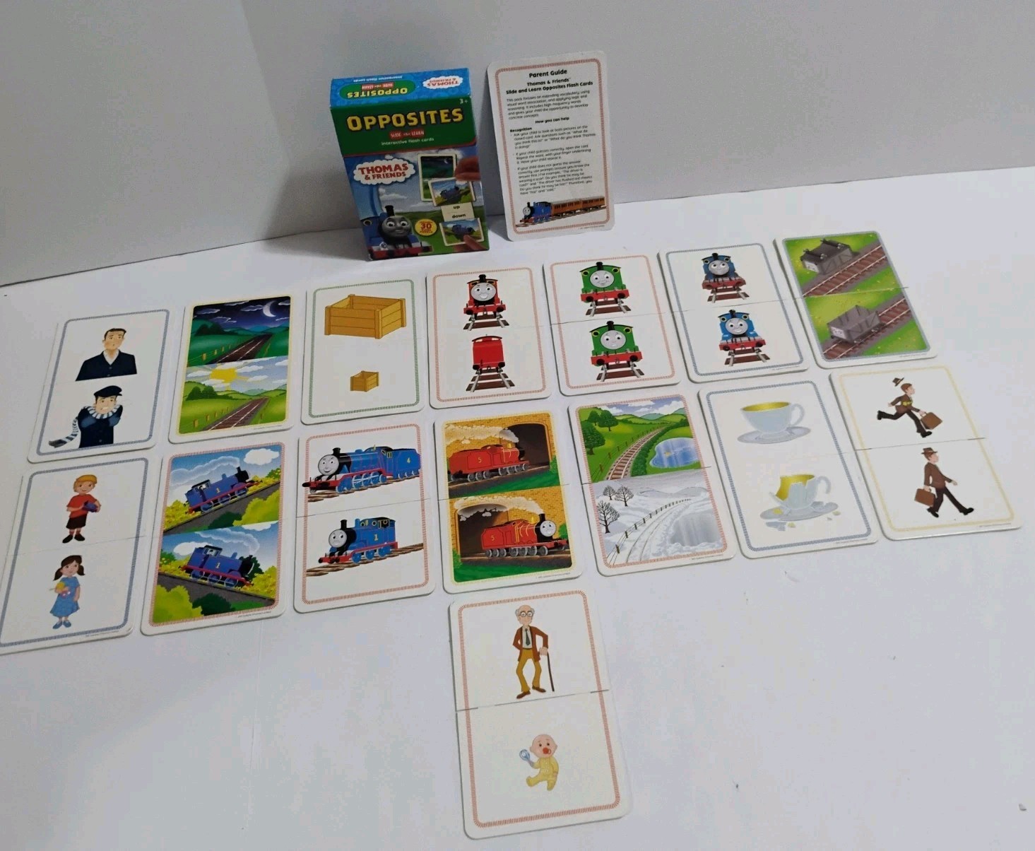 2011 Thomas & Friends Opposites Slide & Learn Interactive Flashcards COMPLETE