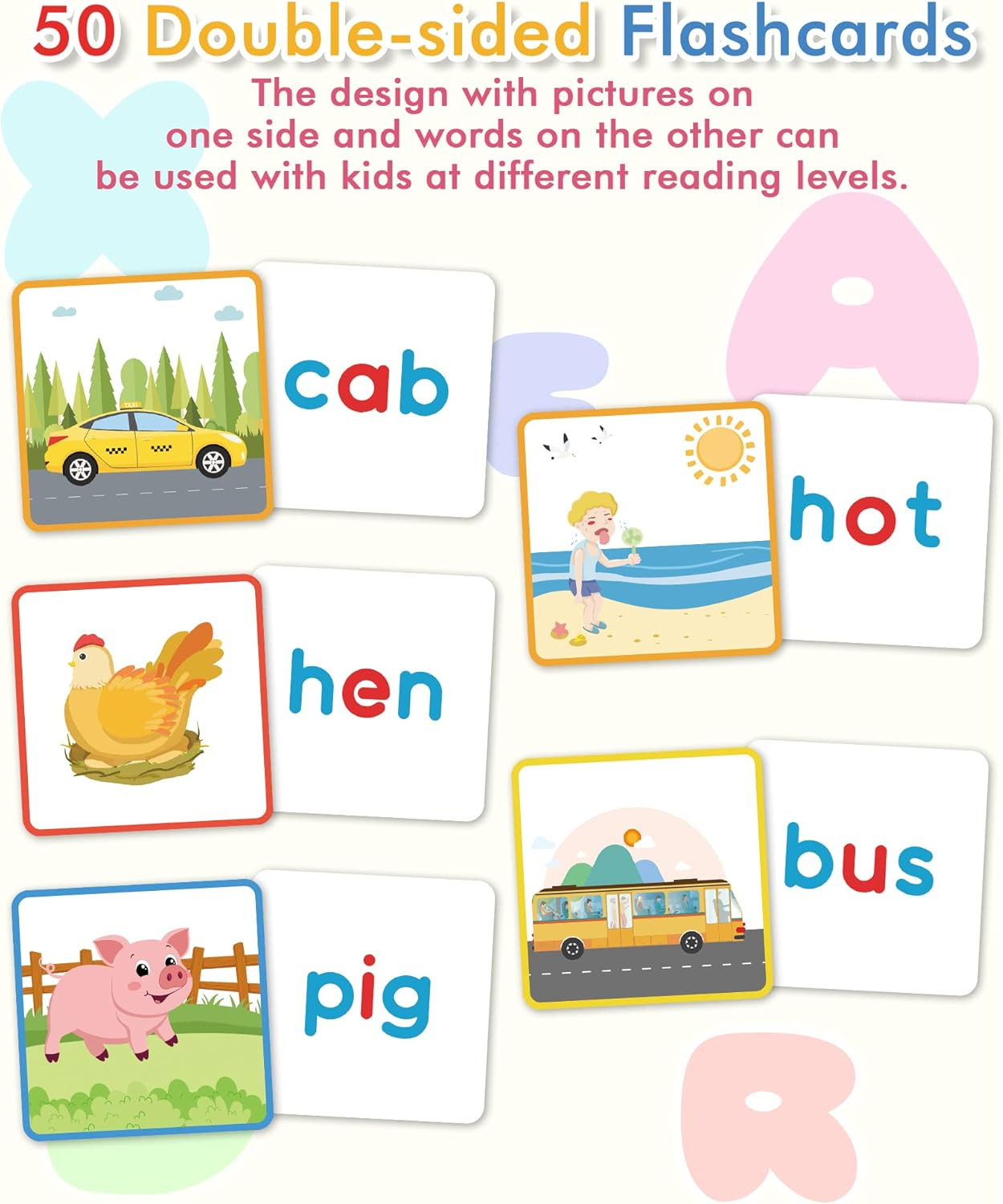 Wooden CVC Word Spelling Games, Montessori Educational Learning Toys Gifts for 3