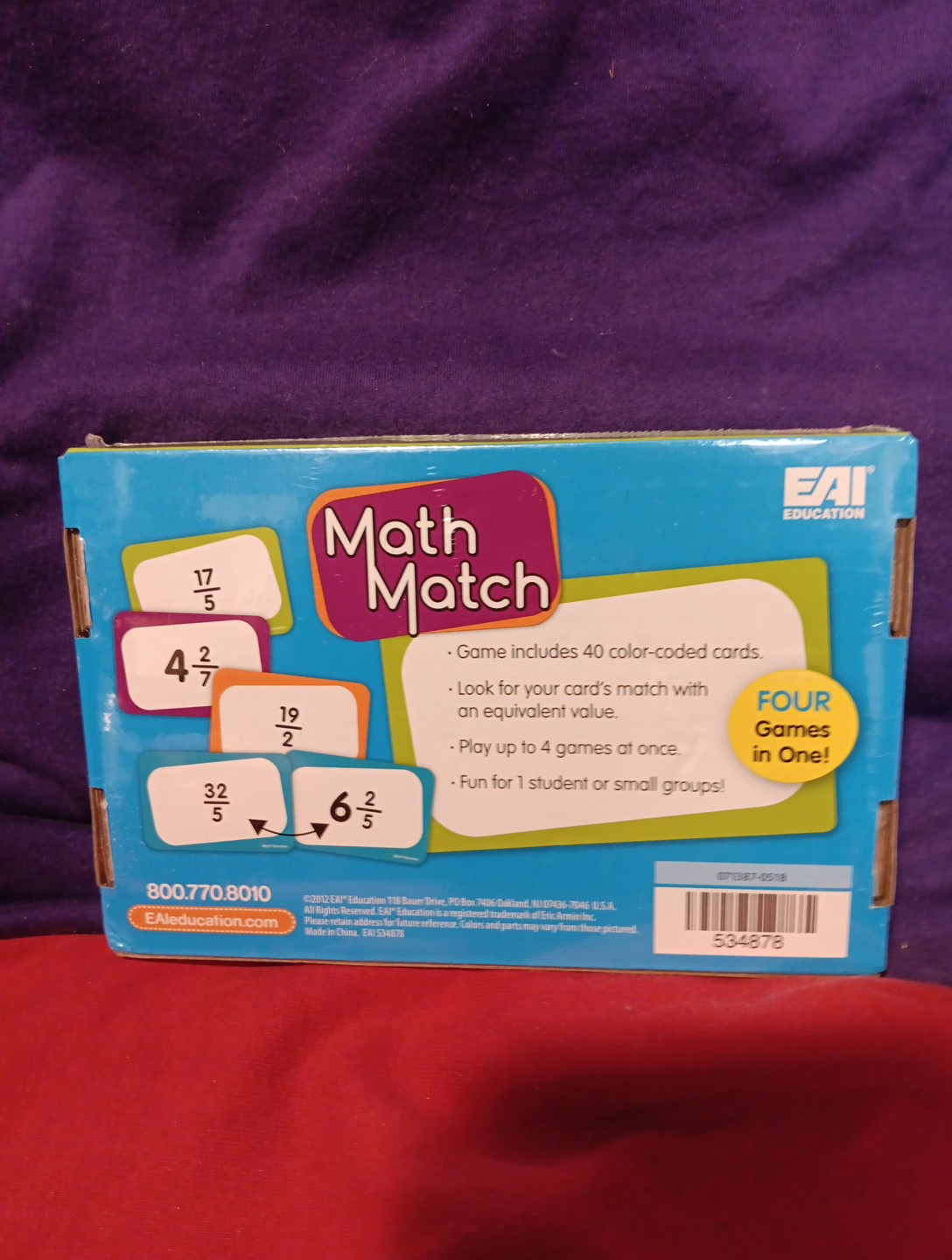 NEW SEALED EAI Education Math Match MIXED NUMBERS Game Grades 3+ EDUCATIONAL