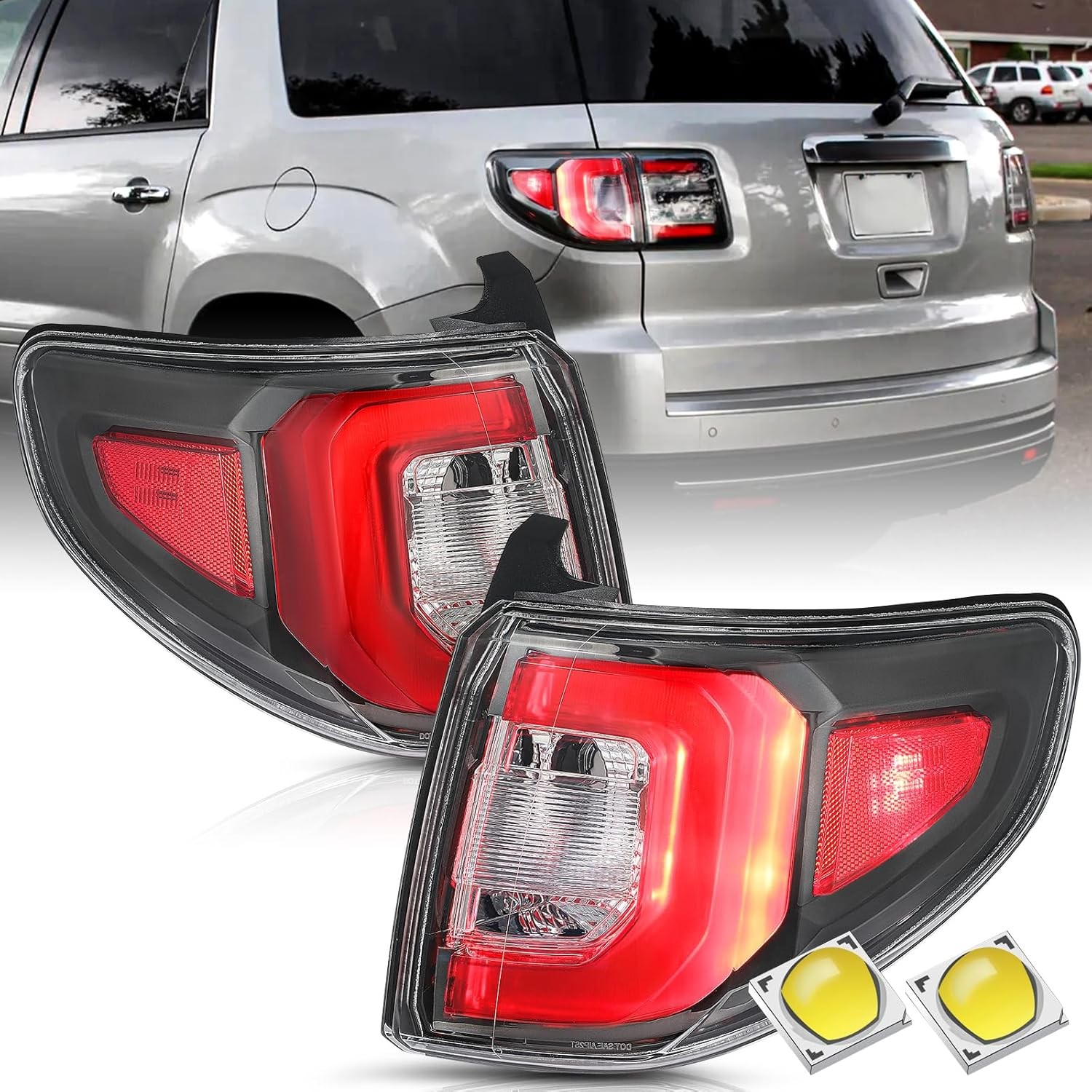 13-16 GMC Acadia LED Outer Tail Lights Pair Right & Left 84051376 Brake Lamp