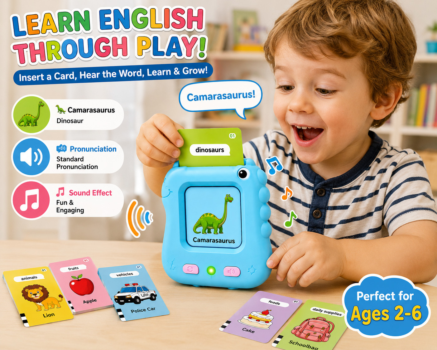 Talking Flash Cards for Toddlers 224 Sight Words Montessori Learning Toys Ages 2