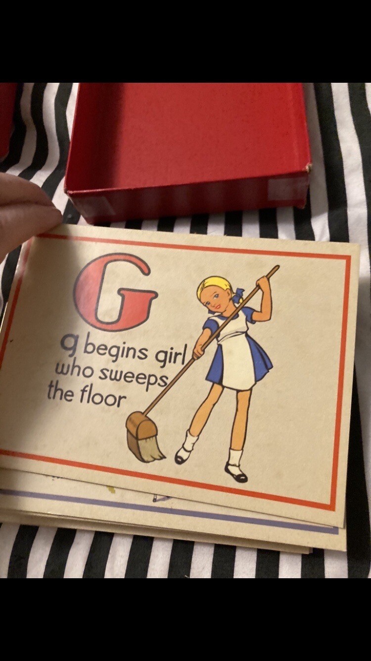 Cards Set Lot Alphabet Learning Vintage Cute Unique Rare Educational