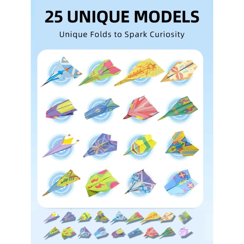 Colorful DIY Craft Folding Paper For Children To Create Amazing Flying Airplanes