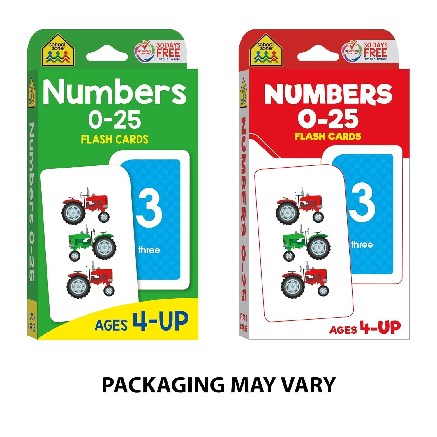 School Zone Numbers Flash Cards: Toddler, Preschool, Kindergarten, Learn Math…