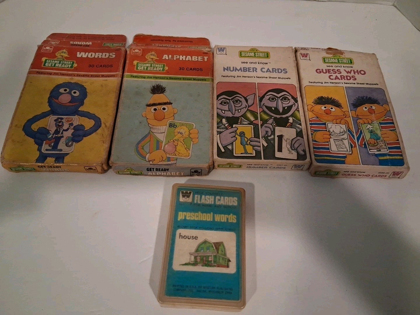 Lot Of Sesame Street Flashcards Words Alphabet Numbers Guess Who (14)