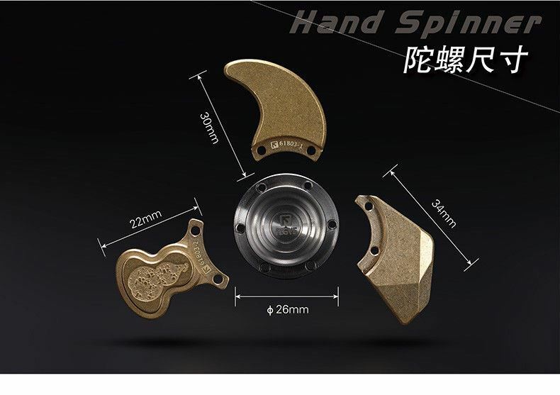 FEGVE Diy Fidget Hand Spinner Triangle Matte Brass/Copper Finger Toy EDC