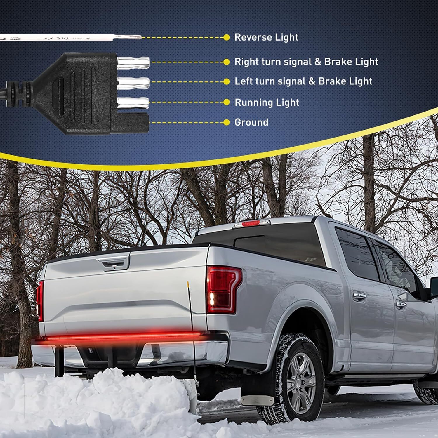 Nilight Truck Tailgate Light Strip 48″ Aluminum Frame Triple Row 780 LED Strip