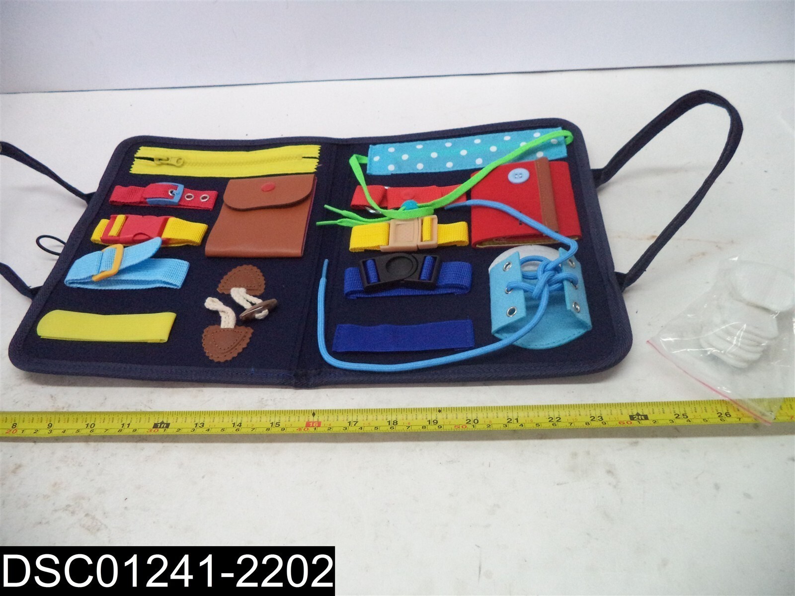 Dark Blue Toddler Busy Board for Plane and Car Travel