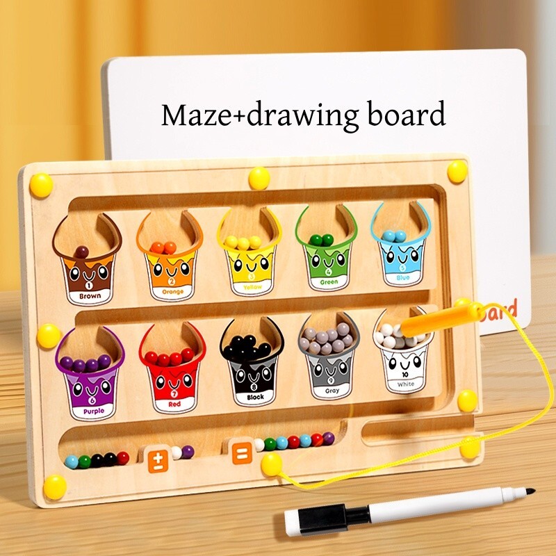 2 in 1 Magnetic Maze & Drawing Board Montessori Preschool Activity Toddlers Toys