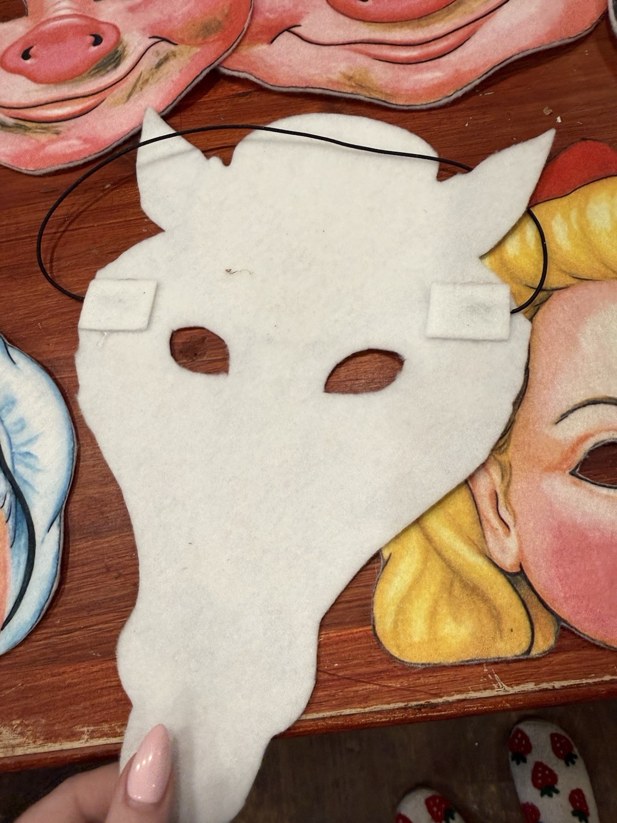 Lot Of Handmade Felt Masks For Fairy Tales 3 Pigs Goldilocks Bears Wolf