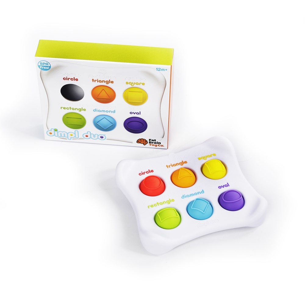 Fat Brain Toy Co Dimpl Duo 1-4y Kids/Baby Shape/Colour Pop Silicone Sensory Toy