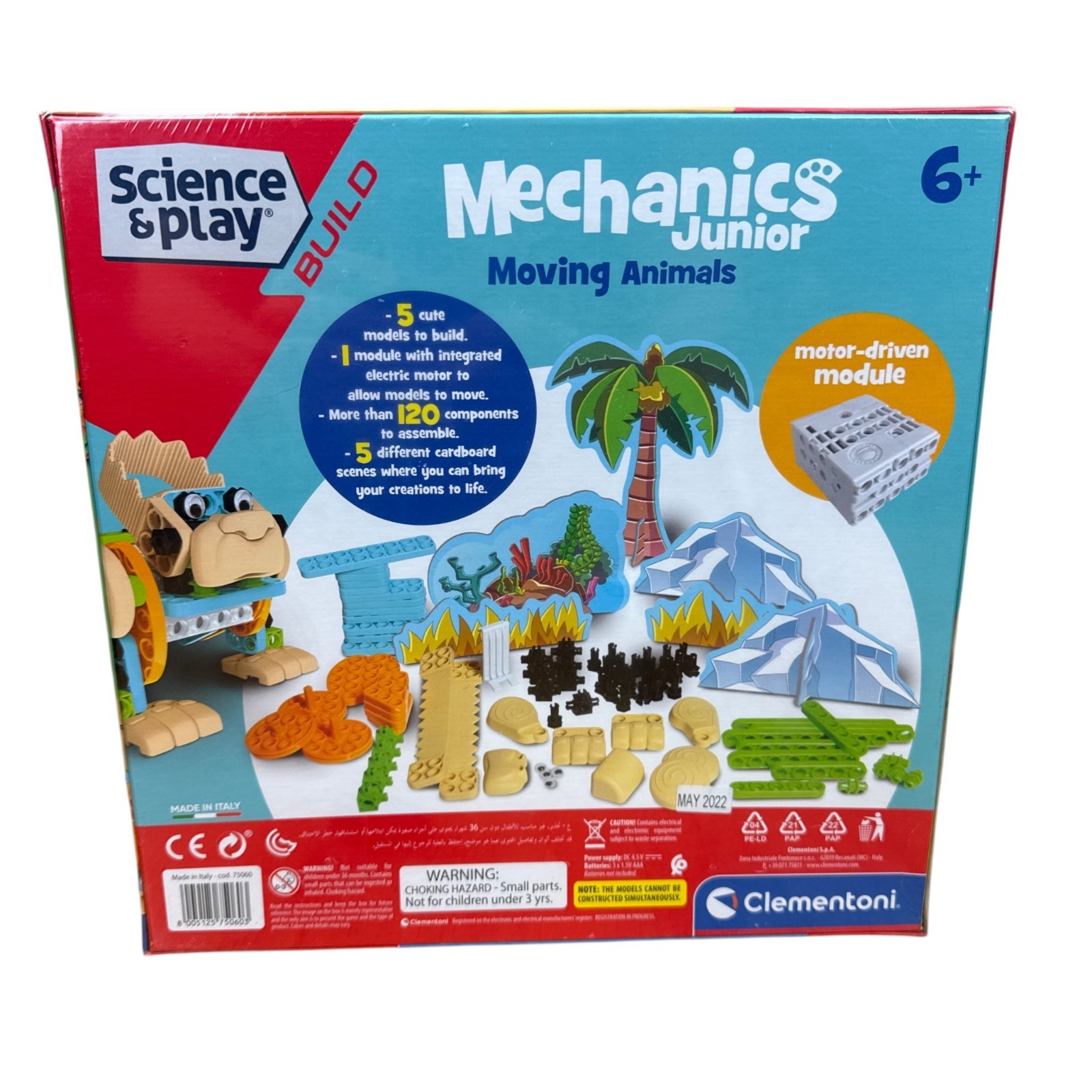 Clementoni Science & Play Mechanics Junior Moving Animals STEM Building Kit NEW