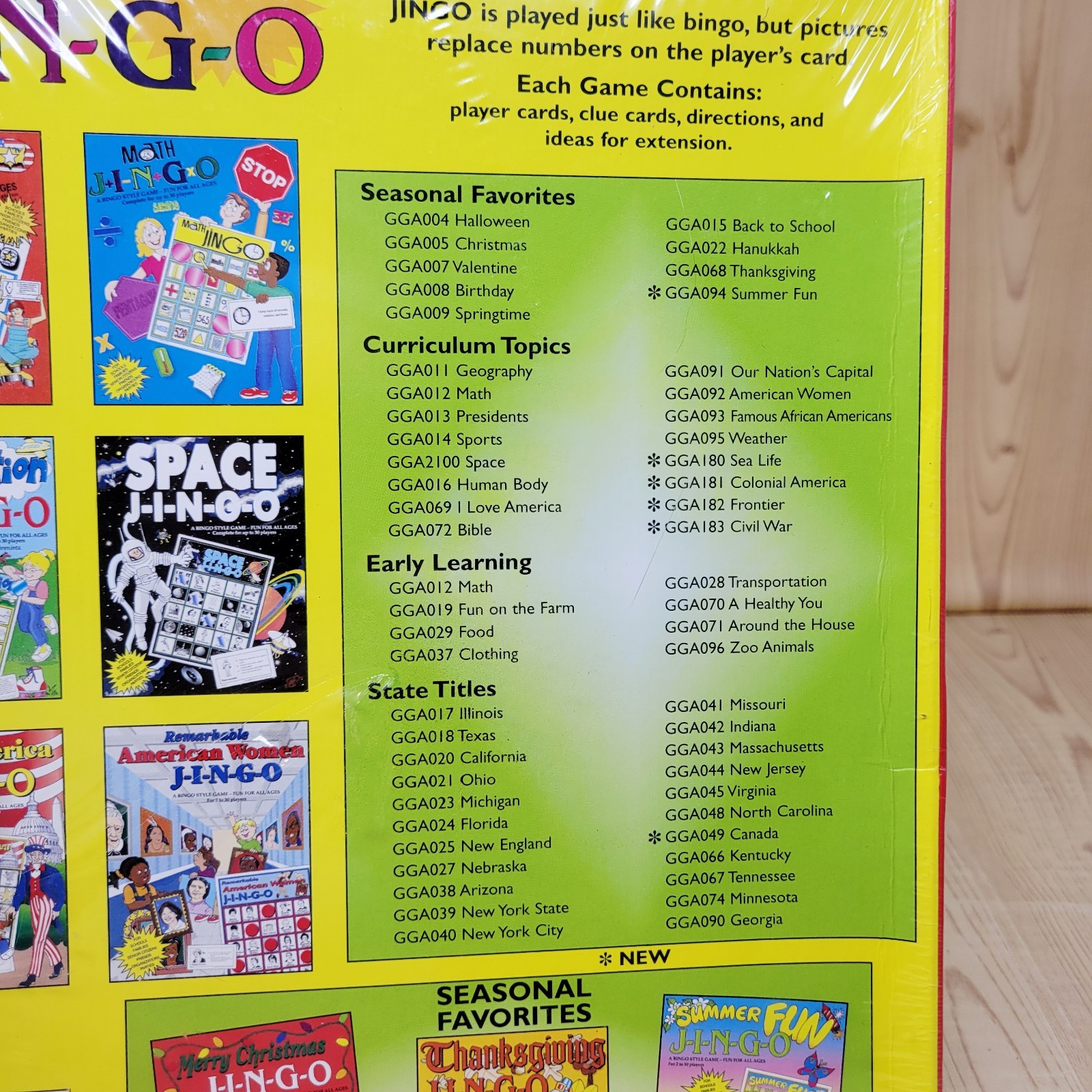 USA Geography Jingo Bingo Game NEW SEALED Minor Damage to Packaging