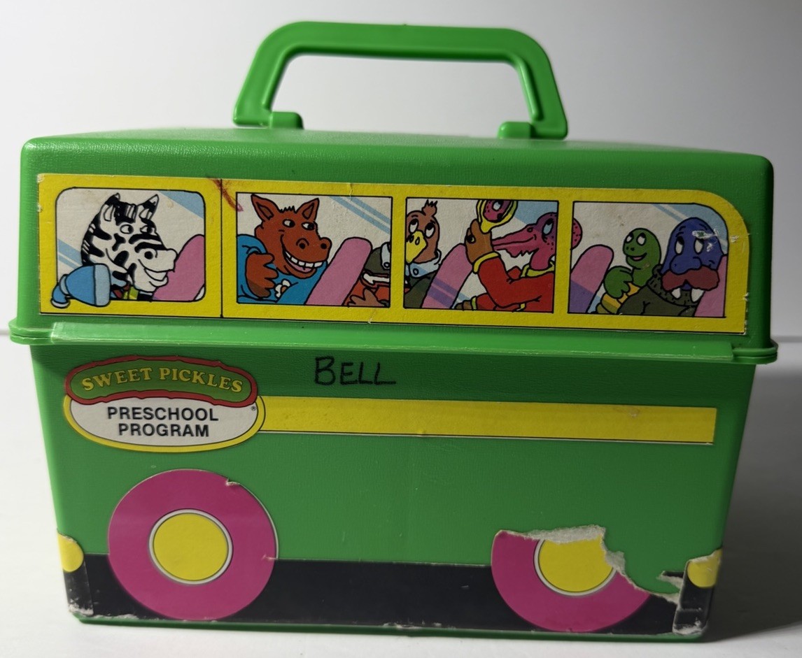 Vintage Sweet Pickles Preschool Program Learning Case Activity Bus Full w/ Cards