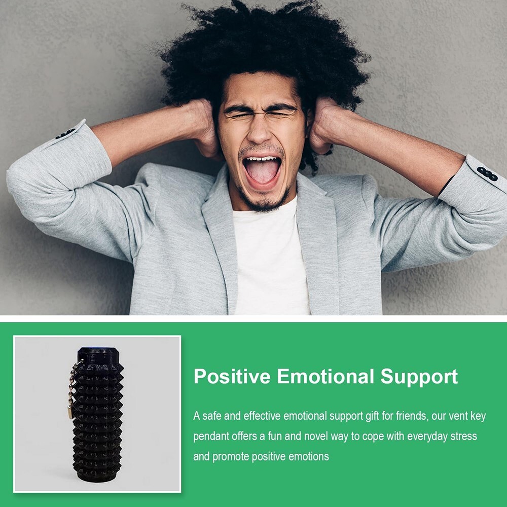 Portable Stress Relief Spiky Grippie Keychain, Hand Fidget Tool for Focus & Calm