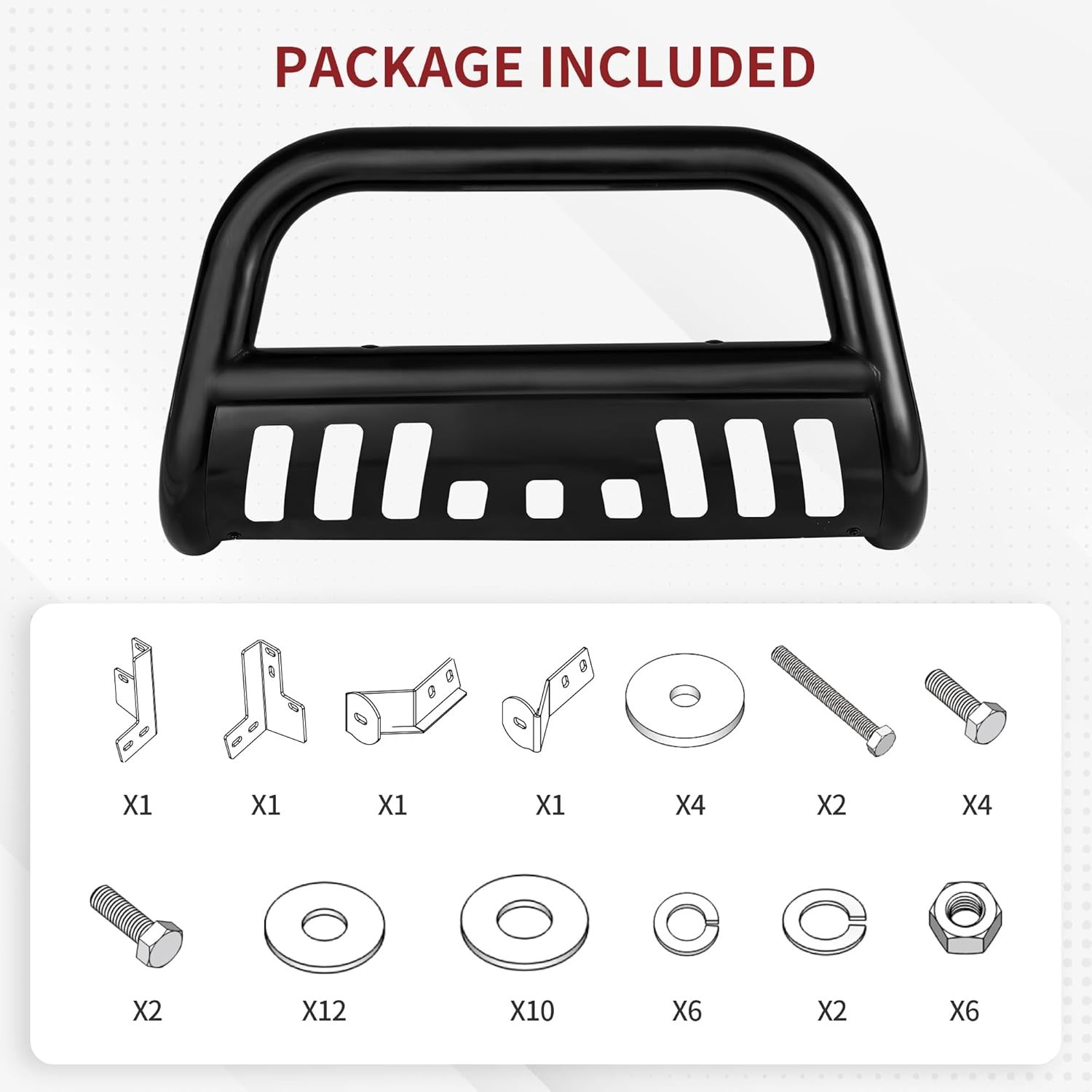 Bull Bar Compatible with 2005-2015 Toyota Tacoma, 3″ Tubing Brush Guard Pickup T