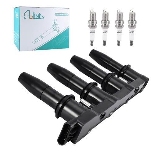 Set of 4 UF620 Ignition Coil Pack & 4504 Spark Plugs For Chevrolet/Chevy Aveo 5
