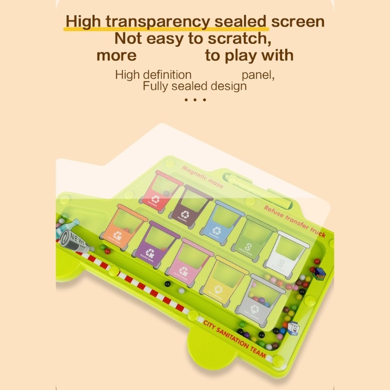 Maze Board Walking Bead for Kids Educational Color Sorting Activity Toy