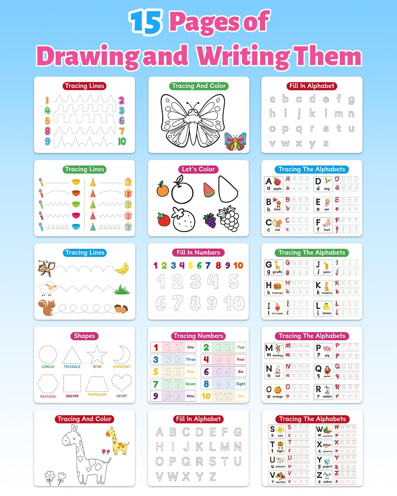 Montessori Busy Book for Toddlers 3-5, Preschool Learning Activities, Tracing Ac