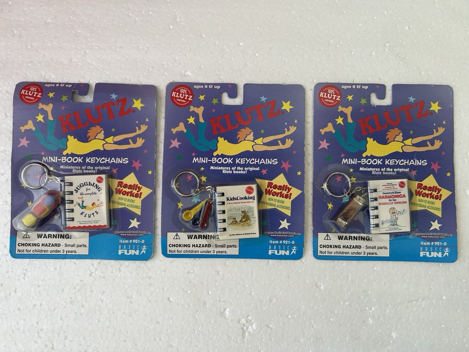 Vintage 1998 Basic Fun Klutz Mini Book Keychain Set Of 3