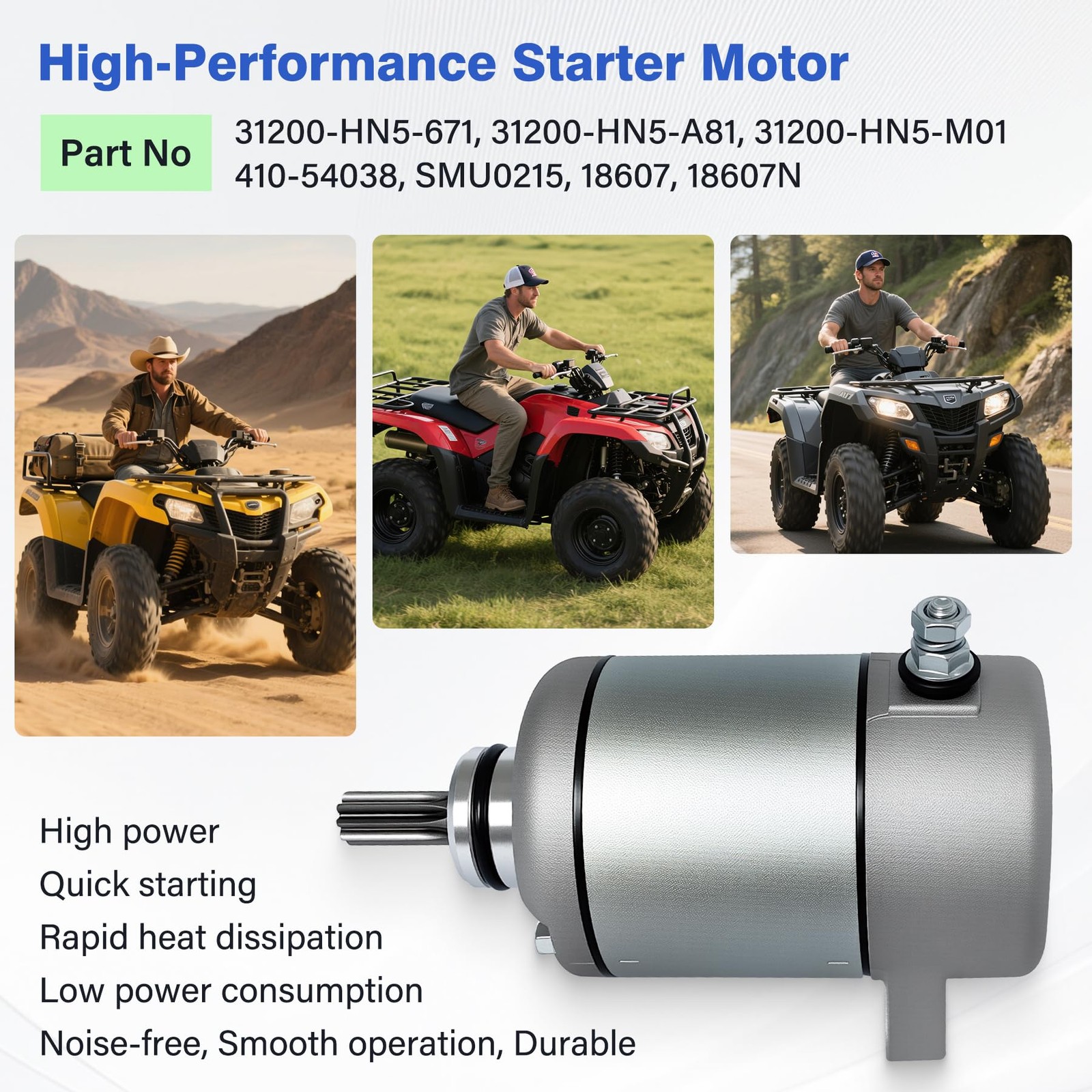 Starter Motor Honda Rancher 350 TRX350TE TRX350FM Compatible 2000-2006 UTV ATV