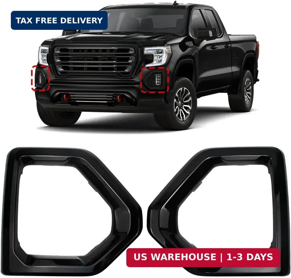 COOL STAR 1 Pair Front Fog Light Bezel Cover Exterior Trim Compatible with 2019-