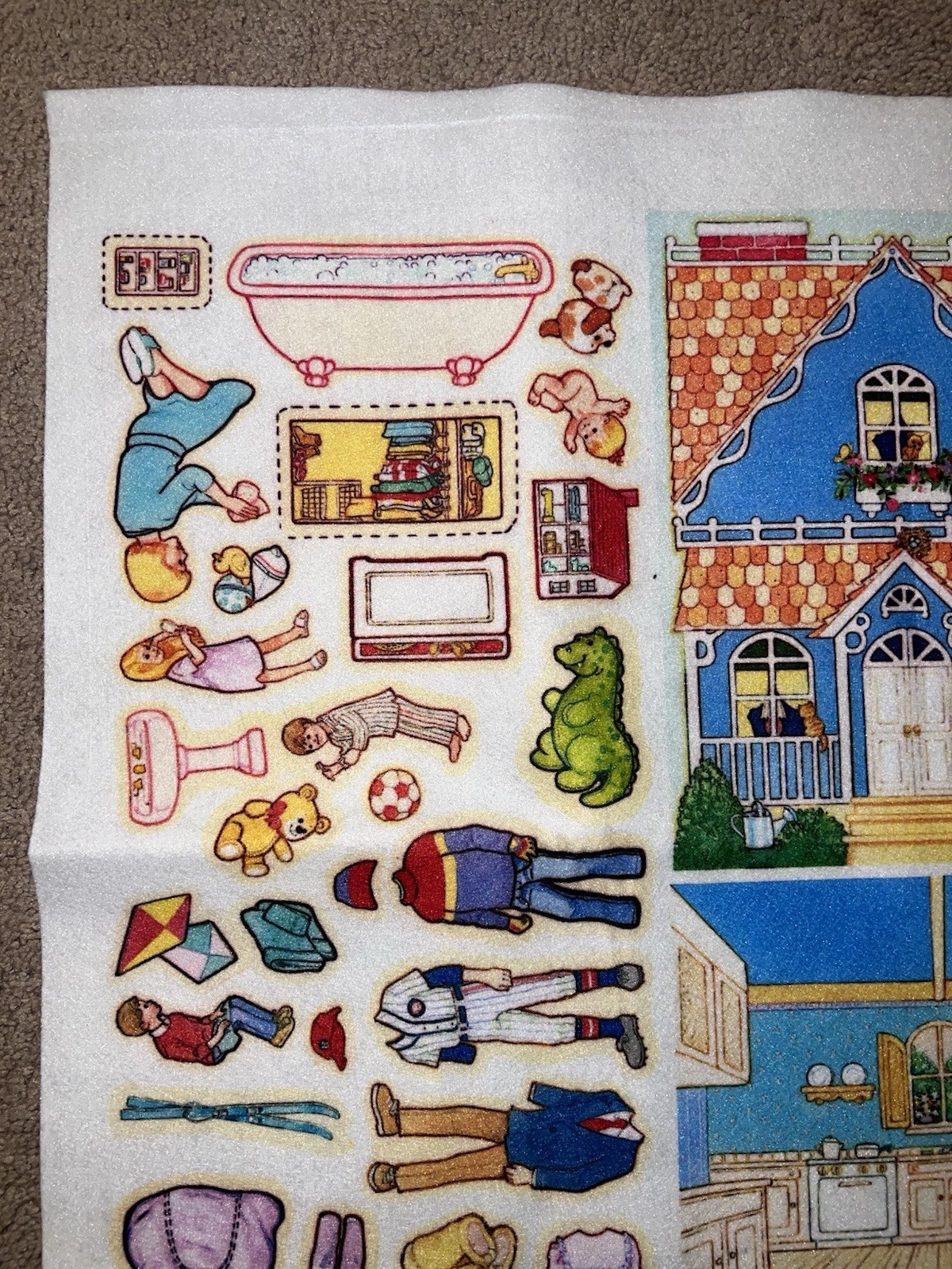 Vintage Betty Lukens Quiet Book Felt Kit Uncut Dollhouse Family 37” x 25.5”