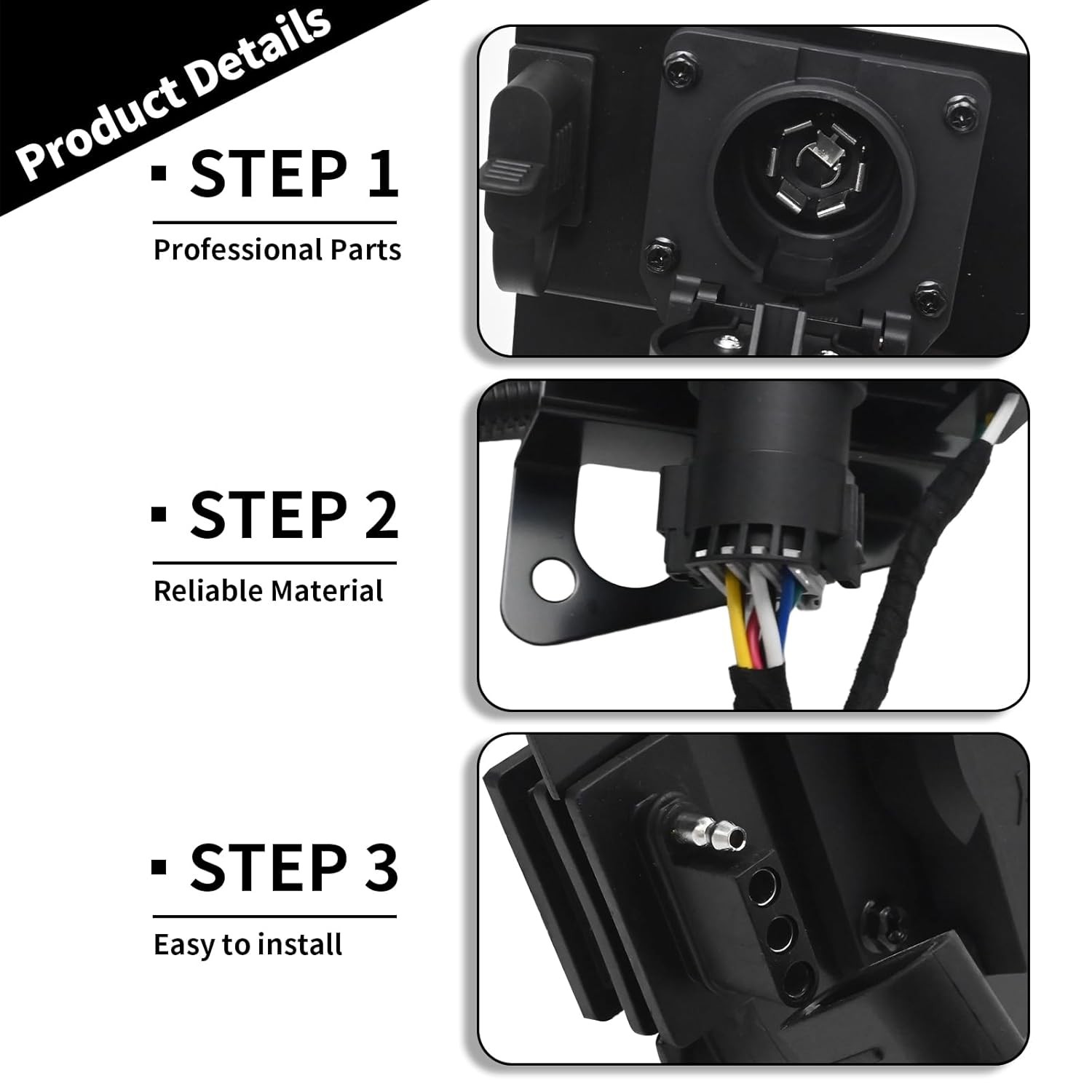 2C3Z-13A576-DA 4 & 7 Pin Trailer Tow Wiring Harness Connector, Replacement for