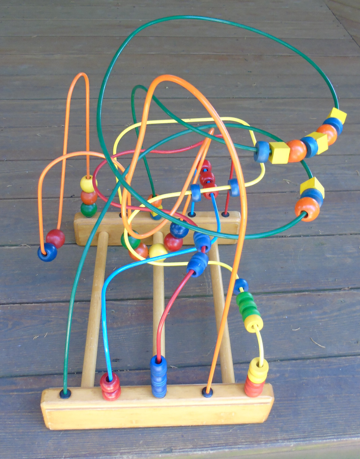 Vintage Metal Wood Anatex Rollercoaster Bead Maze Large Educational Activity Toy