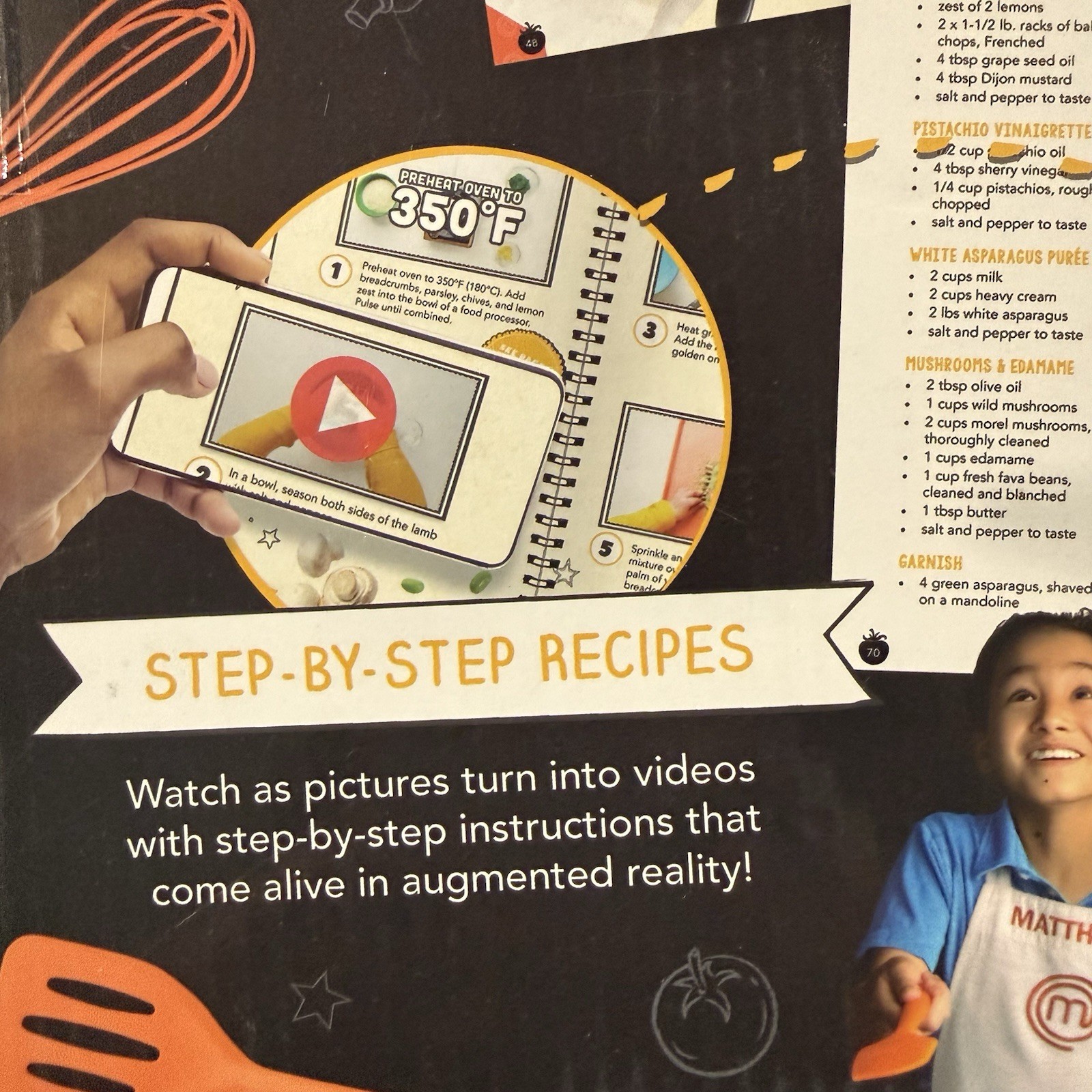VR MasterChef Junior Cooking Kit & Recipe Book Virtual Reality Kids 21 Piece Set