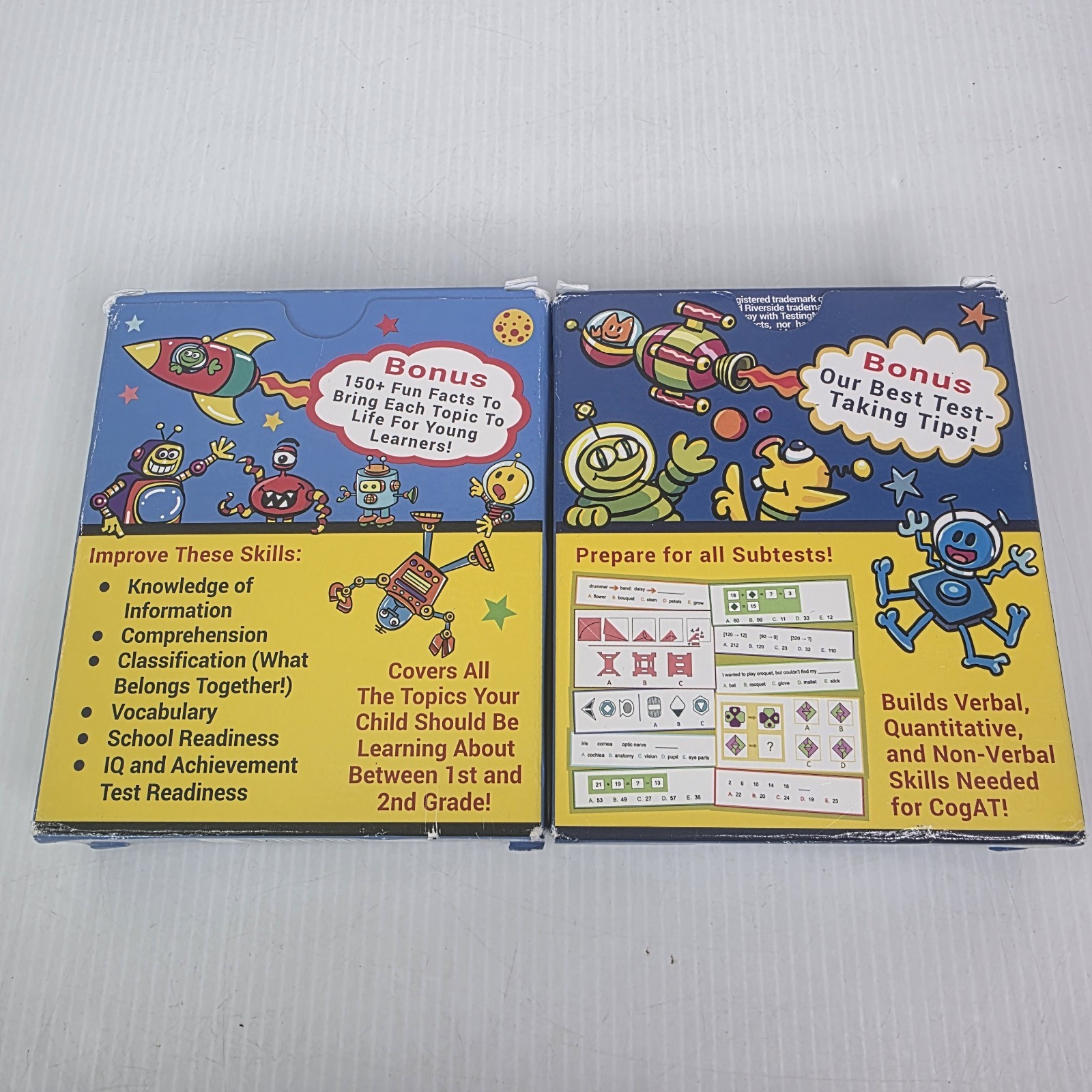 Gifted Learning Flash Cards 1st & 2nd Grade General Knowledge & 3rd Grade CogAT