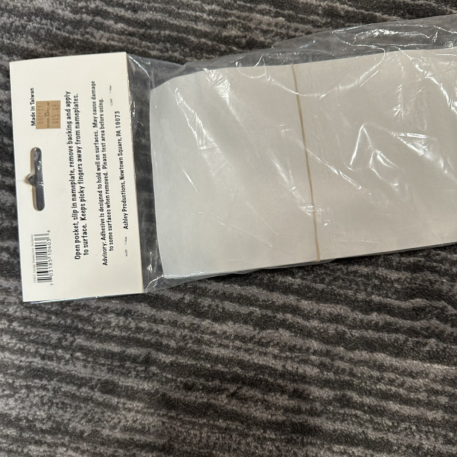 Name Plate Pockets Clear View Large Self-Adhesive 4.75x19in Pack Of 25 New