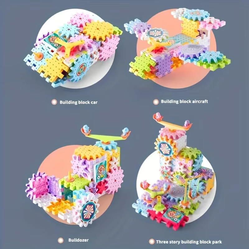 Hot 83-263 PCS Electric Gears 3D Puzzle Model Building Kits Plastic Brick Blocks