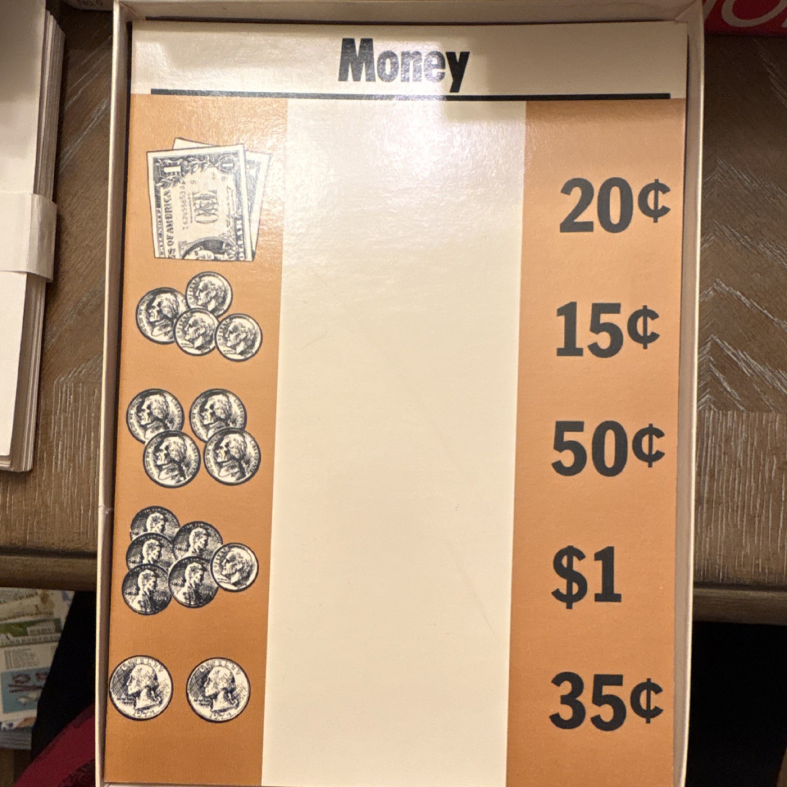VINTAGE 1973 TREND Wipe-Off Cards Money 12 Re-Usable Educational Mathematics