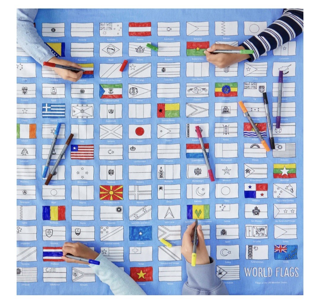 NEW World Flags Table Cloth from Eat Sleep Doodle