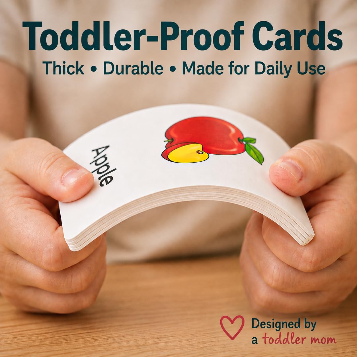 Flash Cards for Toddlers 1–3 – 55 Thick & Durable Learning Flashcards, First …