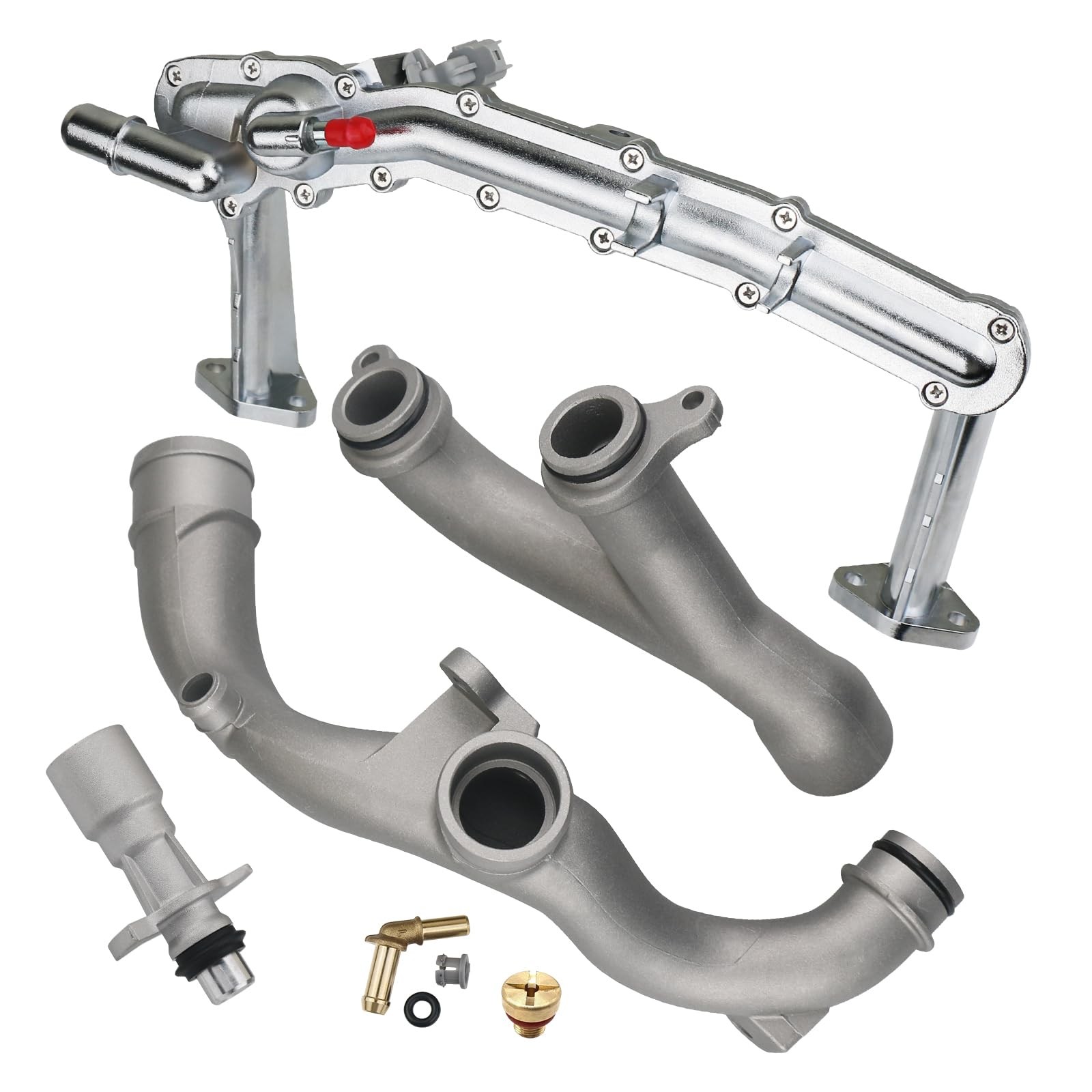 omoZone Upgraded Metal Coolant Water Pipe System Assy, Silver