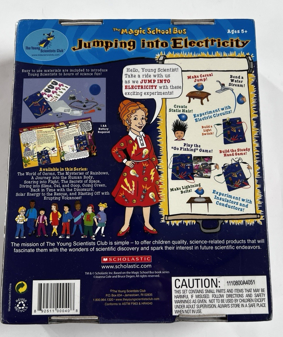 The Magic School Bus Jumping Into Electricity Kit Scholastic Factory Sealed.