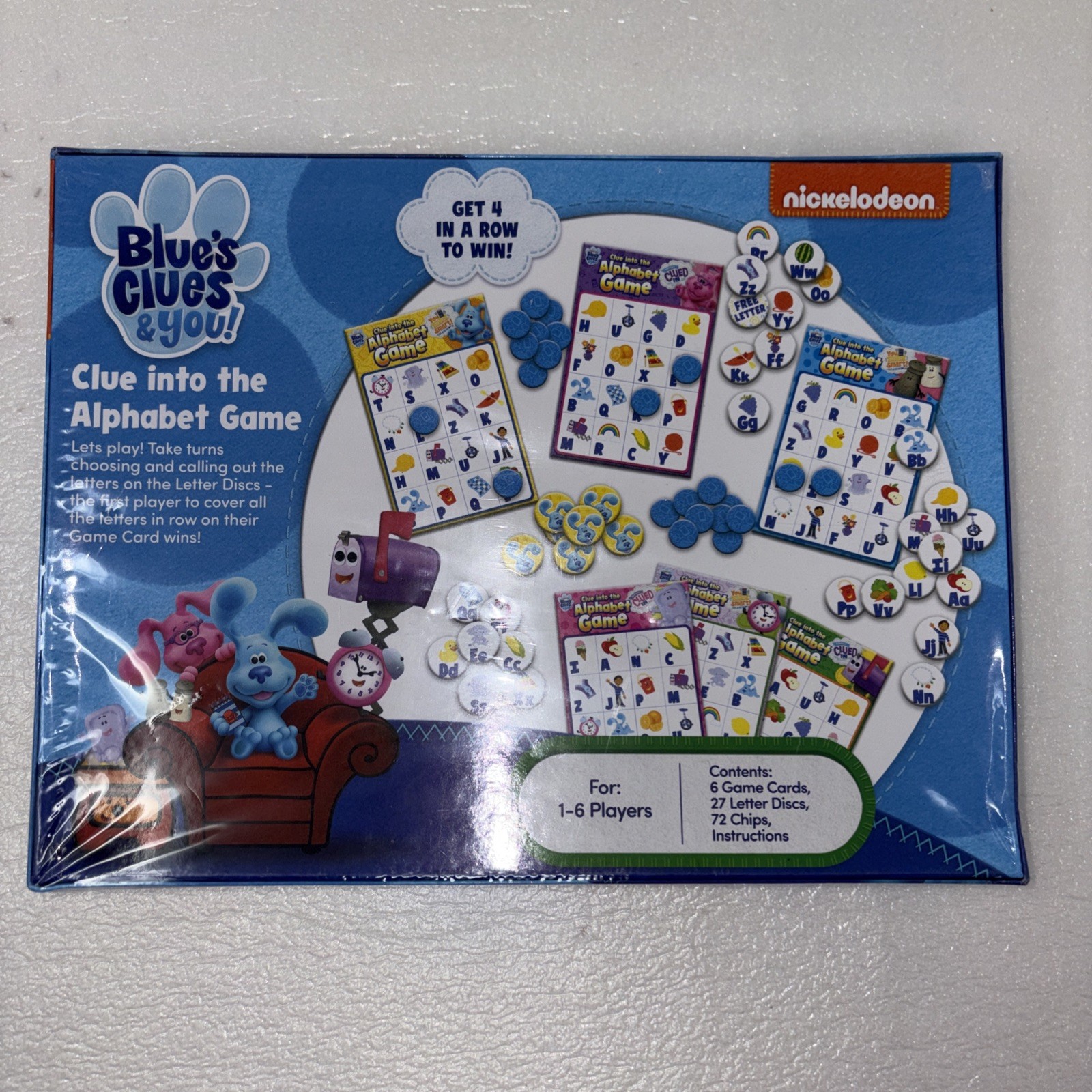 NEW Nickelodeon TV Show Blues Clues & You Alphabet Game – 1-6 Players, 3 Years +