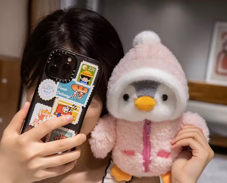 NEW Cute Penguin Plush Stuffed Animal With Pink Outfit Plushie for Women