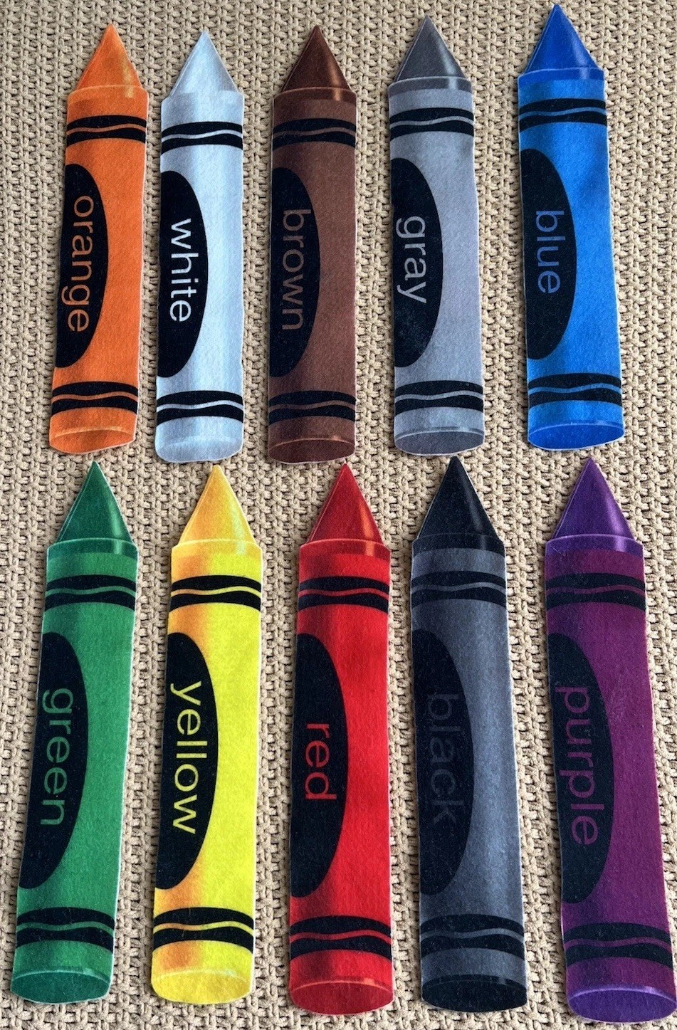 Learning Time Colors Crayon Felt Flannel Board Figures Set 10 Piece
