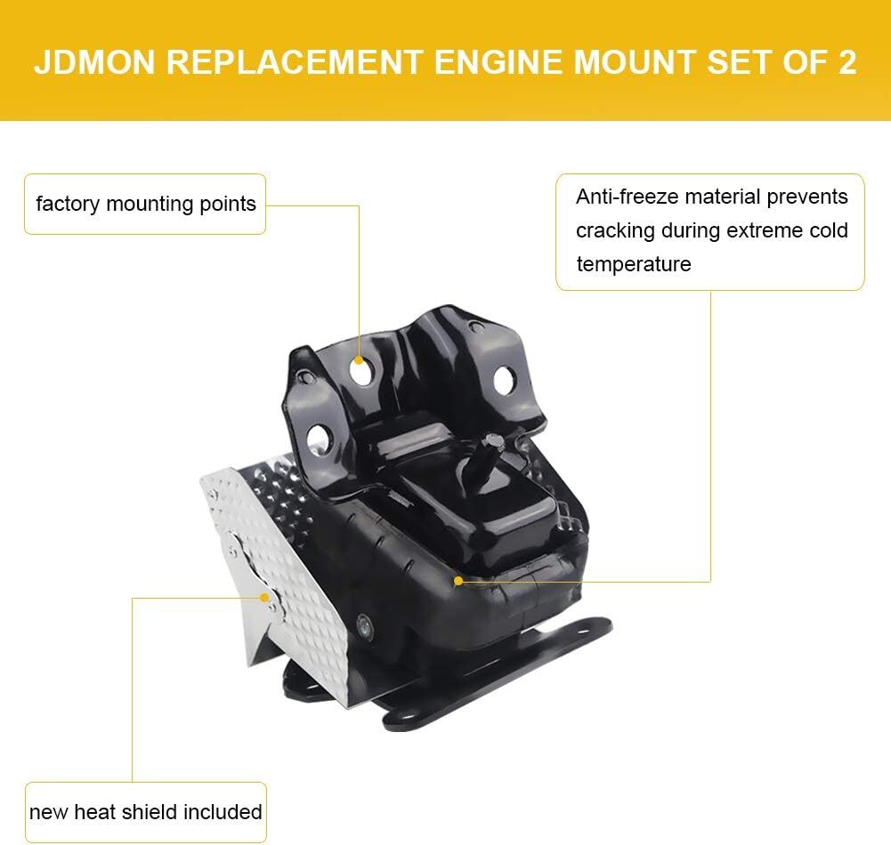 JDMON Compatible with Engine Motor Mount with Heat Shield Cadillac GMC Chevy