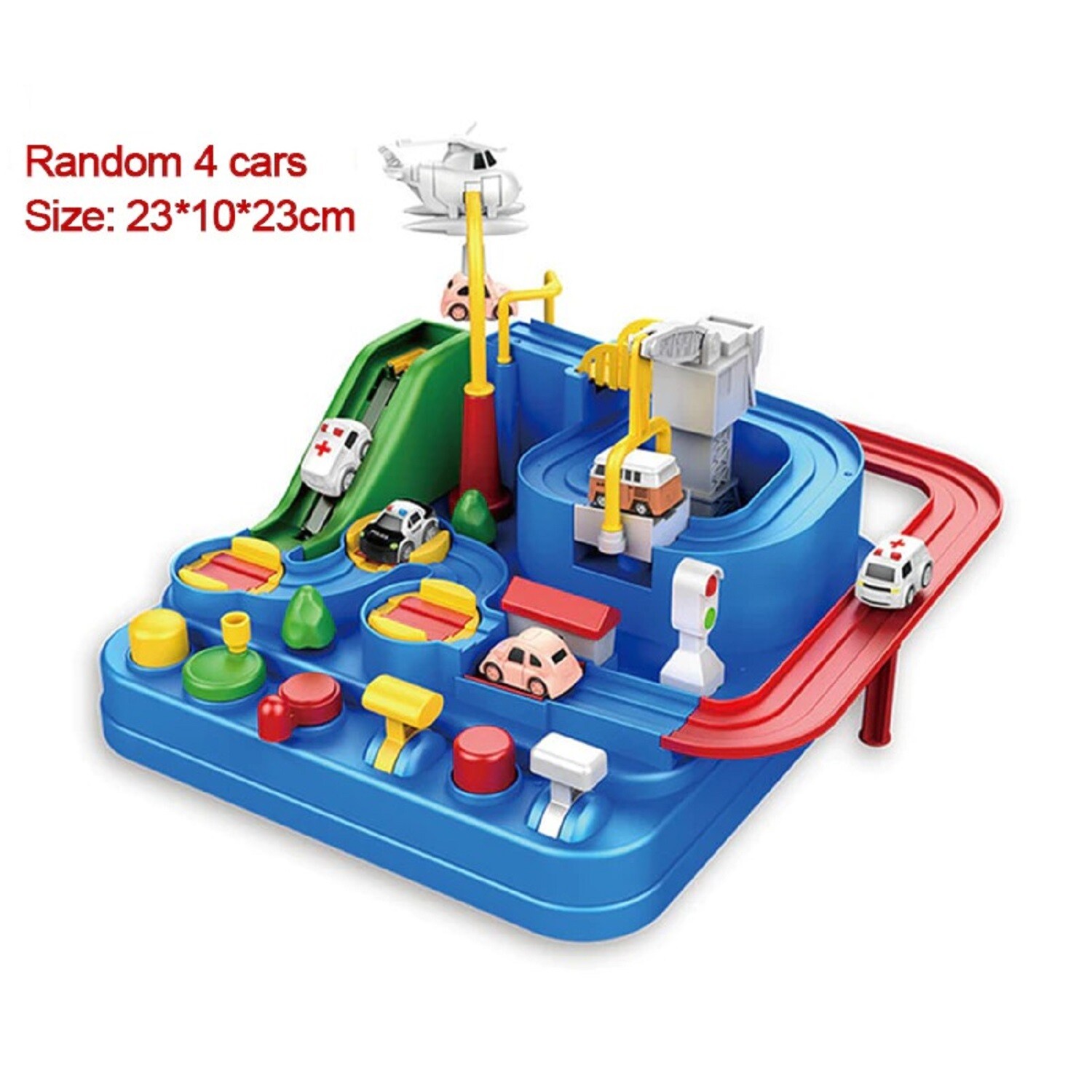 Mechanical Adventure Brain Table Game 4 Rail Car Train Track Montessori Kids Toy