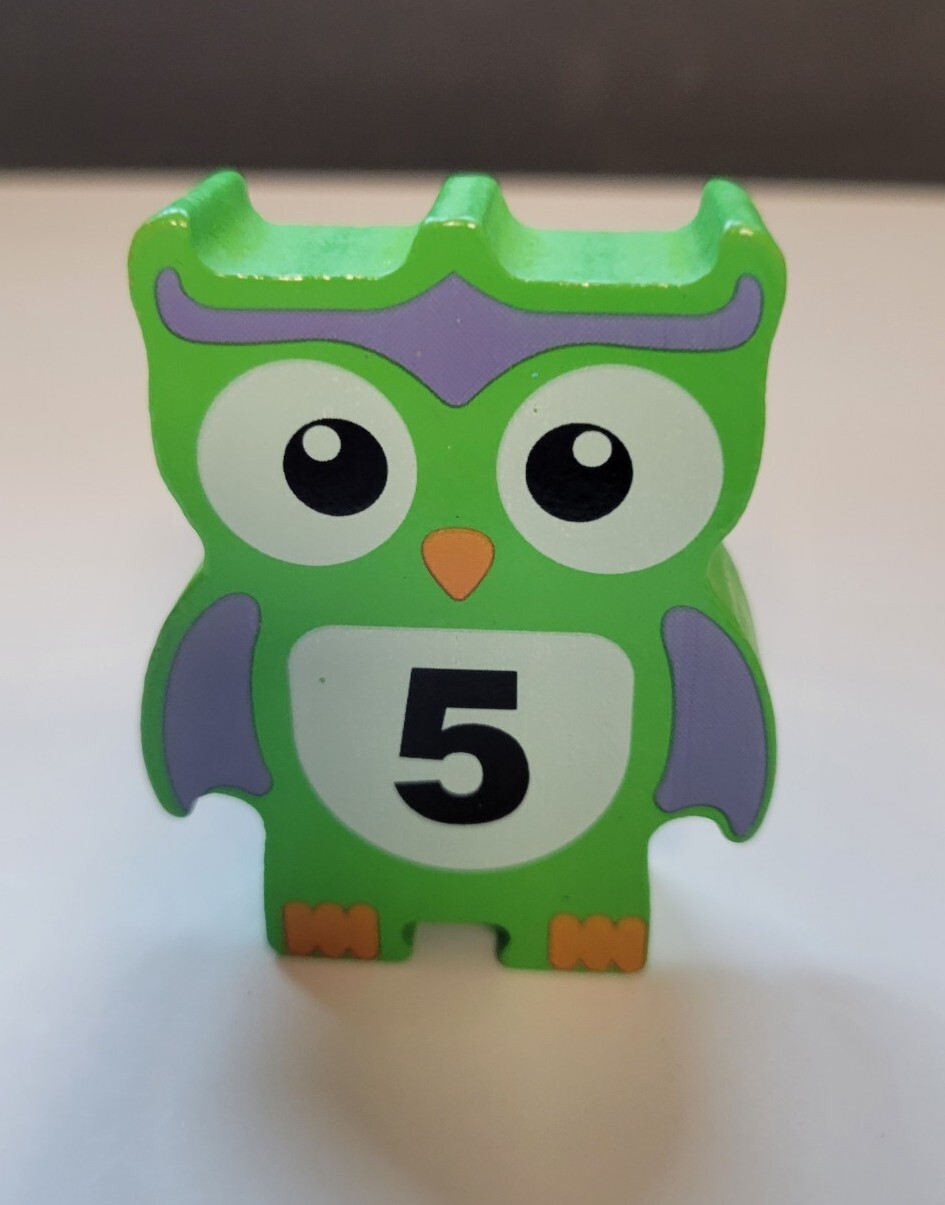 Discovery Toys Stacking Owls Balancing Game Replacement Wood Block Green #5 ONLY