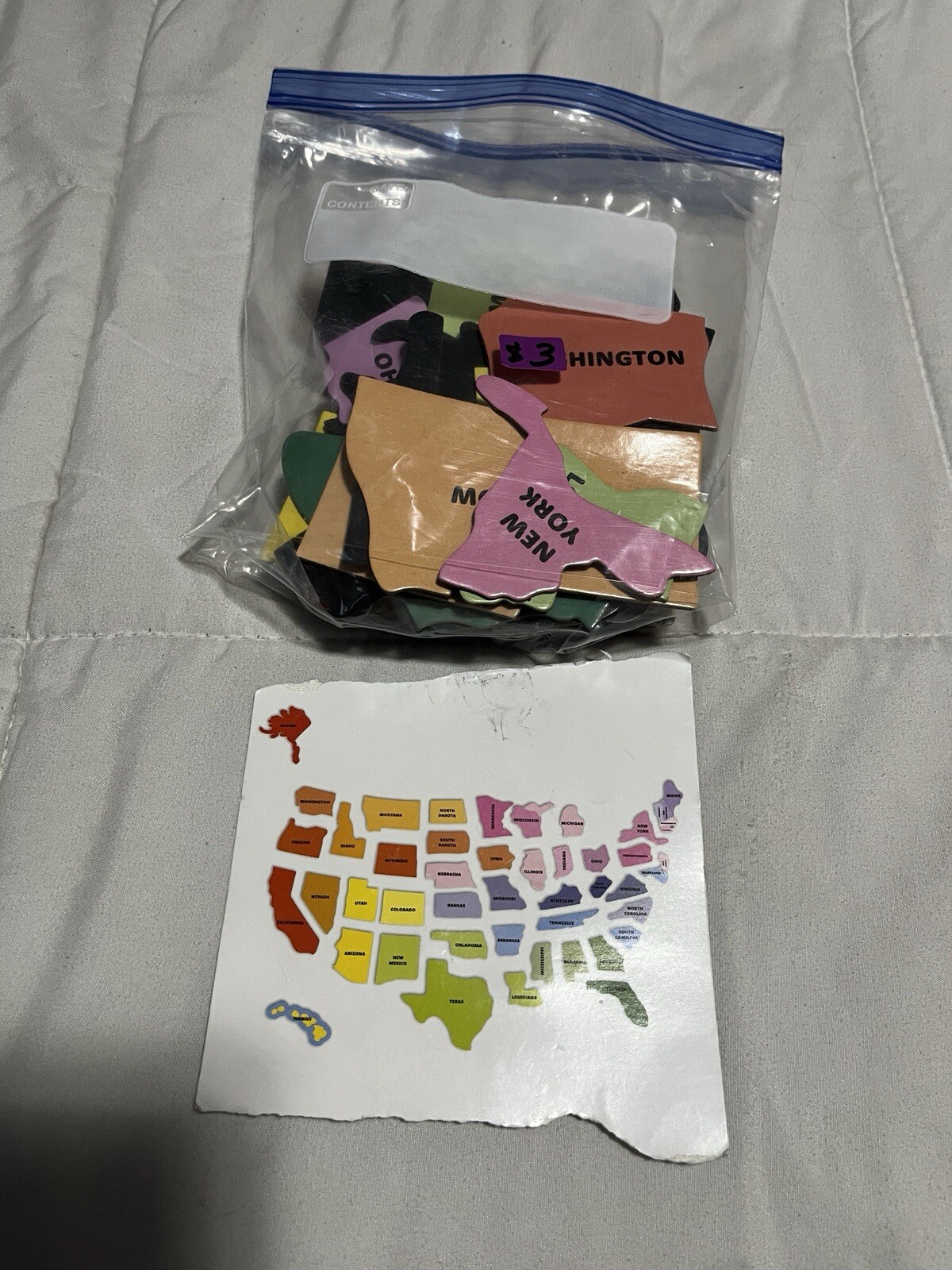 United States Flash Cards Facts, Giant Puzzle, Magnet Puzzle