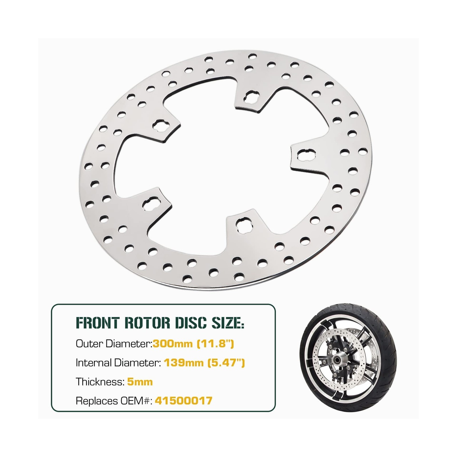 Youxmoto 11.8″ Front Brake Rotors and Bolts 2014-2022 for Harley Road King/Ro…