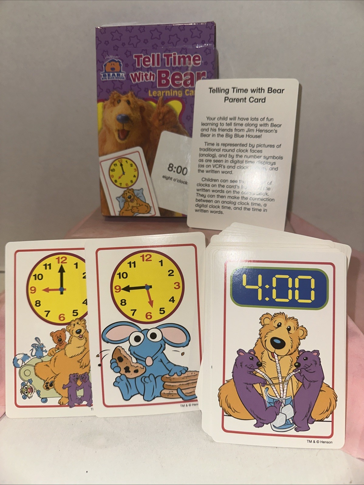 Bear in the Big Blue House RARE “Tell Time With Bear” Learning Cards Ages 2-5