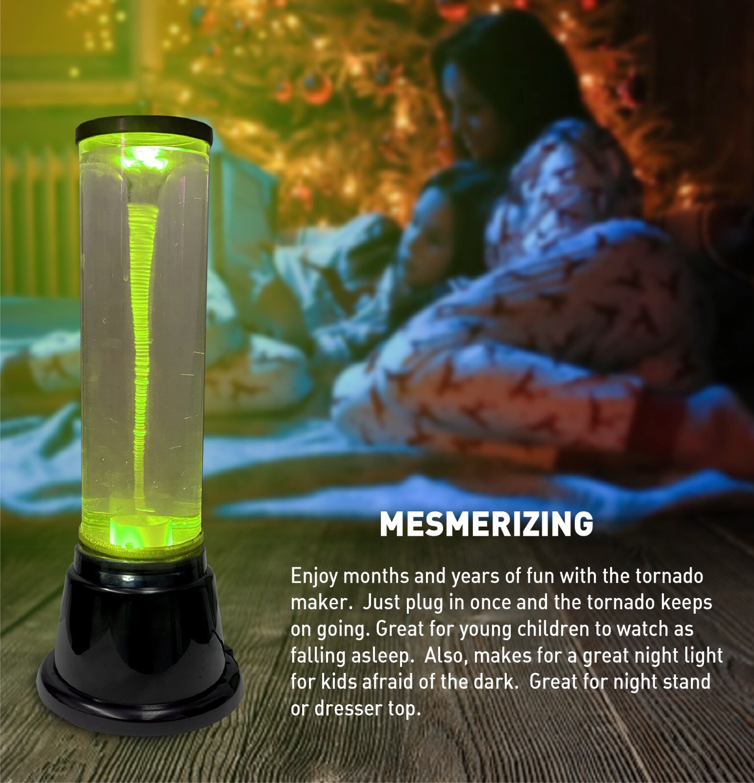 Water Vortex Tornado Lava Lamp – 14” Tall – Kids Science Gift – Color Changing